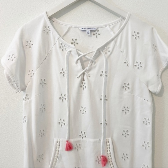 Southern Tide White Cover Up Dress Tie Fringe Size Medium M - Picture 2 of 5